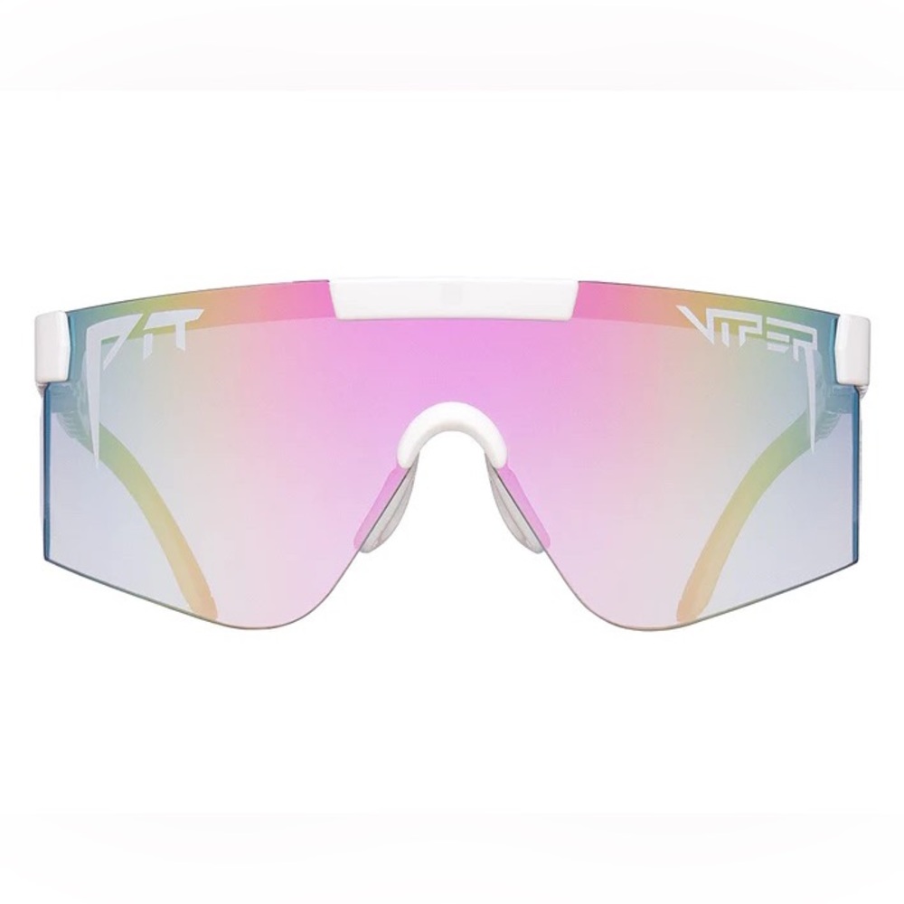 Pit Vipers Miami Nights with rainbow lens and white framing